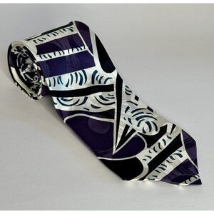 Paul Rodon‎ Necktie 100% Silk Purple Black White Green Made In The USA